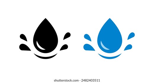 Water Drop icon set. Dropper sign. Flat illustration of vector icon on white background