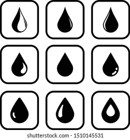 Water drop icon set EPS 10
