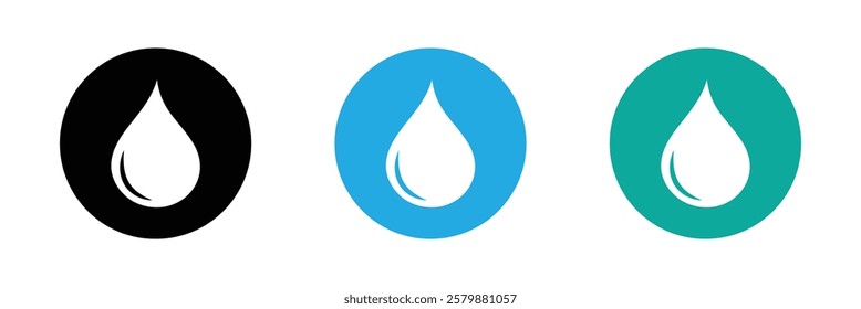Water drop icon set. Flat droplet logo shapes collection on white background . Vector Illustration.