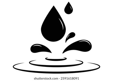 Water drop Icon Set - Flat Vector Illustrations Isolated On White Background, waterdrop icon set. eps 888