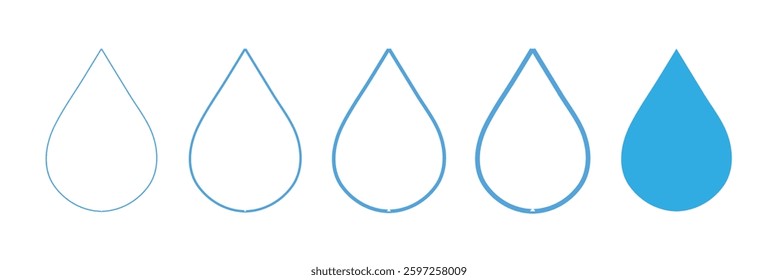 Water drop icon set. flat droplet logo shapes collection on white background . vector illustration.