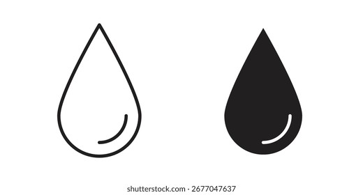 Wassertropfen Symbol Set Linie Kunst und Glyphe Design. EPS10