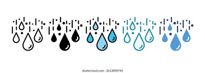 Water Drop Icon Set Multiple Style Collection