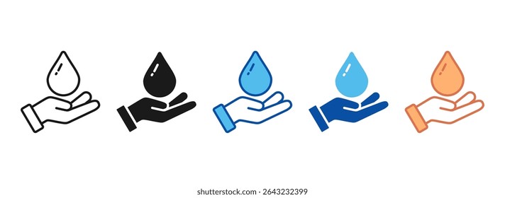 Water Drop Icon Set Multiple Style Collection
