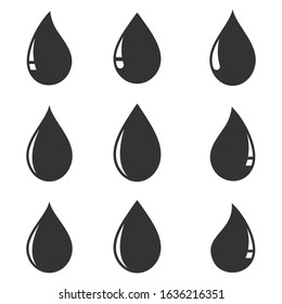 water drop icon set,  on white background, vector Illustration