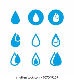 Water drop Icon set on white background vector illustration