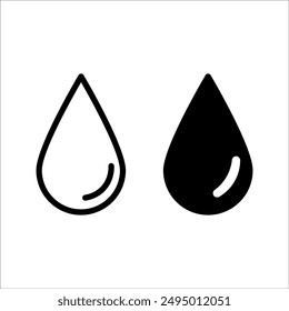 Water drop icon set. Water drop shape. White and black water drops. Scalable vector graphics.