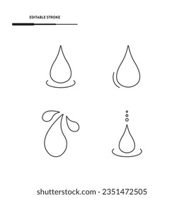 Water Drop Icon Set Vector Design.
