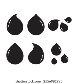 Water Drop Icon Set Vector Design.