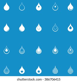 Water drop icon set . Vector illustration