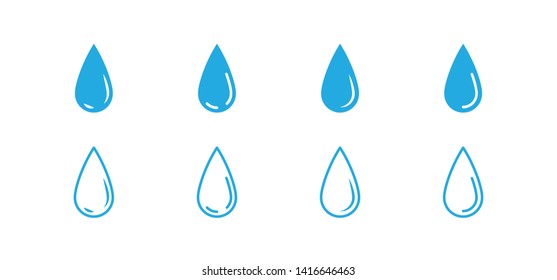 Water drop icon set.  Waterdrop symbols.