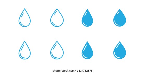 Water drop icon set.  Waterdrop symbols.