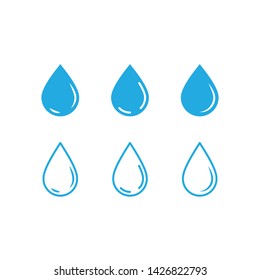 Water drop icon set.  Waterdrop symbols.
