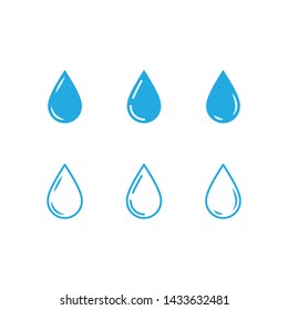 Water drop icon set.  Waterdrop symbols.