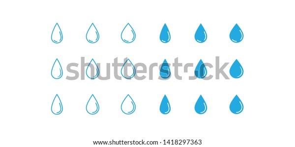 Water Drop Icon Set Waterdrop Symbols Stock Vector (Royalty Free ...