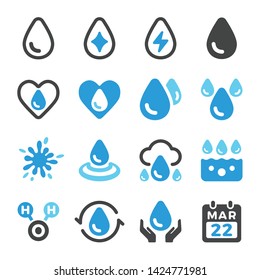 water and water drop icon set,vector and illustration