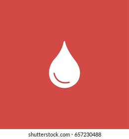 water drop icon. sign design. red background