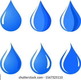 Water drop icon, sign, illustration set