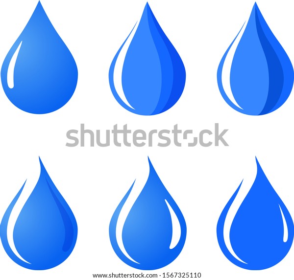 Water Drop Icon Sign Illustration Set Stock Vector Royalty Free