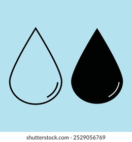 Water Drop Icon. Water Drop Silhouette. Splashes Of Water.