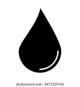 Wassertropfen-Symbol, Silhouetten-Vektorgrafik auf weißem Hintergrund. Einfaches und modernes Design