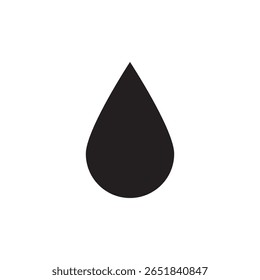 Water drop icon silhouette vector flat design on white background.