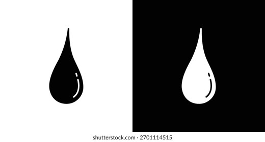 Water drop icon silhouette vector in black colors. flat symbol logo design style