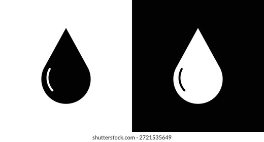 Paquete de diseño de ilustración plana de Vector de silueta de icono de caída de agua.