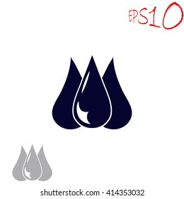Water drop icon. Simple black vector symbol. Logo for web. Image for business.