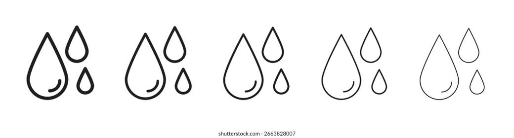 Icono de gota de agua simple editable stroke series pack. eps10