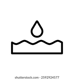 water drop icon, simple flat style, illustration, logo sign symbol pictogram template, for ui or ux isolated on white for mobile app, editable