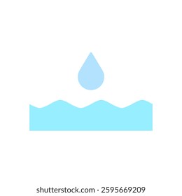 water drop icon, simple flat style, illustration, logo sign symbol pictogram template, for ui or ux isolated on white for mobile app, editable