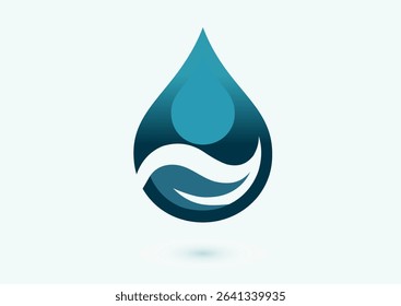 Water drop icon simple. Liquid sign of water, rain, oil, gasoline, etc. Raindrop shape symbol in vector flat style. Wet symbol. Blue dripped rain droplet pictogram. Dew icon isolate, logo, flyer, card