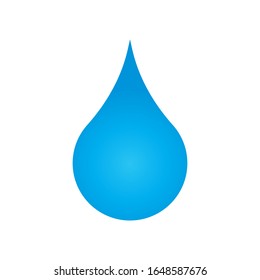 Water drop icon. Simple shape rain symbol. Leak sign. Aqua logo. Blue gradient color. Isolated on white background. Vector illustration image.