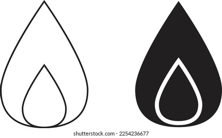 water drop icon simple trendy flat style line and solid Isolated vector illustration on white background. For apps, logo, websites, symbol , UI, UX, graphic and web design. EPS 10.