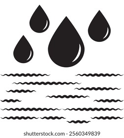 
Water Drop Icon: A simple yet powerful icon depicting a water drop, symbolizing purity, freshness, and hydration. Ideal for websites, apps, and branding related to water, nature, and health. eps 10.