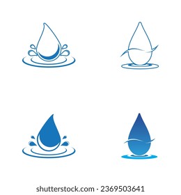Icono de caída de agua y plantilla de vector de símbolo