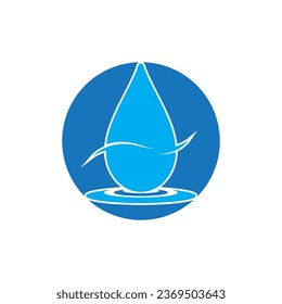 Icono de caída de agua y plantilla de vector de símbolo