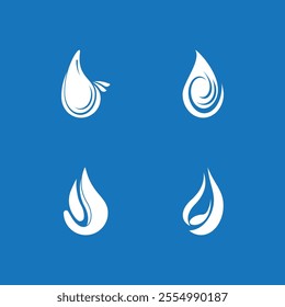 Water drop icon and  symbol vector template illustration