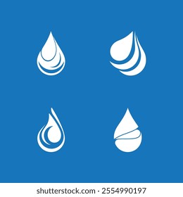 Water drop icon and  symbol vector template illustration