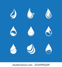 Water drop icon and  symbol vector template illustration