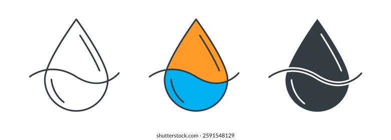 Water Drop icon symbol vector illustration isolated on white background