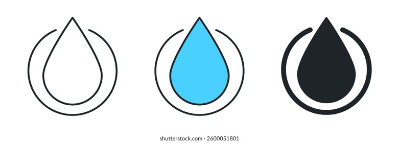 Water Drop icon symbol vector illustration isolated on white background