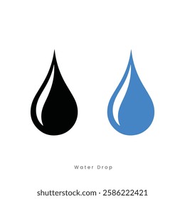 Water Drop Icon, Tear and oil isolated symbol