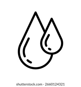 Wassertropfen-Symbol dünn monoline