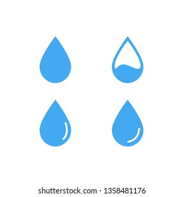 Water Drops Icon Set Liquid Drop Stock Vector (Royalty Free) 1419145190