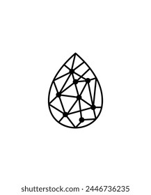 Icono de gota de agua, Vector de la mejor línea.
