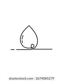 Wassertropfen-Symbol, Vektorsymbol der besten Linie.