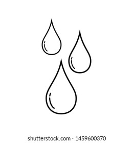 Water drop icon vector. Black line water drop symbol concept for web and mobile