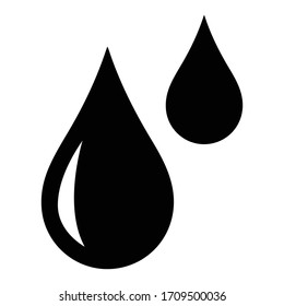 Water Drop Icon Vector in Black. 